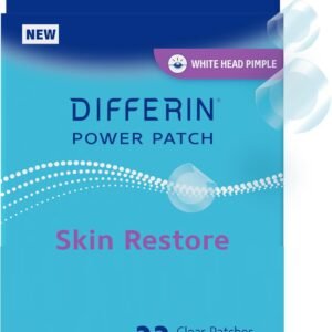 Differin Power Patches for White Head Pimples, Hydrocolloid Patches formulated with Zinc Hyaluronate and Niacinamide, 4-in-1 Hydrotech™ Formula, Helps Absorb Impurities and Restore Skin, 23 ct