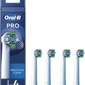 Oral-B Pro Precision Clean Electric Toothbrush Head, X-Shape And Angled Bristles for Deeper Plaque Removal, Pack of 4 Toothbrush Heads, White